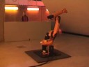 industrial robot playing music with own motor sounds