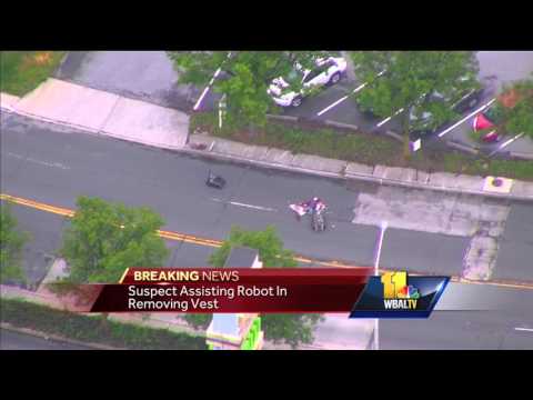 Police robots engage with man in WBFF threat situation