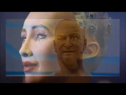 Sophia the humanoid robot talking about the future of human