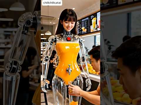 😲Humanoid robot 🥭mango juice  #technology #shorts  ##robot  #aicat