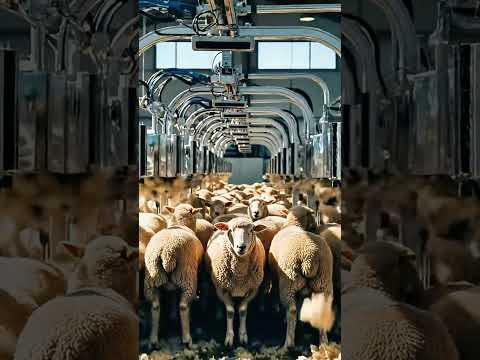 Inside the massive robotic farm: thousands of sheep #automation #robotics #sheepfarm #viral #shorts