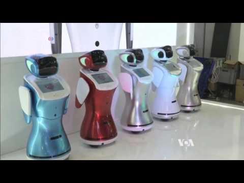 Cute Robot Provides Customer Service