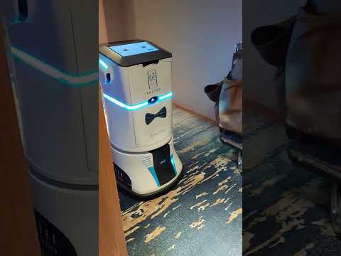 Room Service by Robot at hotel at Beijing, China