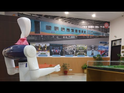 Sona 1.5 Service robot at Modern coach factory indian railways by club first #railway #clubfirst