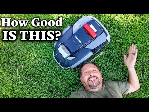 SUNSEEKER V3 WIRELESS ROBOT LAWN MOWER Review | EFFORTLESS LAWN | Doug & Niki